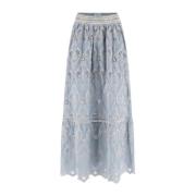 Geborduurde Lange Rok Guess , Blue , Dames