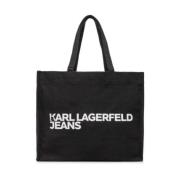 EW Logo Shopper Tas Karl Lagerfeld , Black , Dames