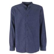 Blauwe Denim Koreaanse Overhemd Armani Exchange , Blue , Heren