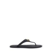 Zwarte Rubber Slides Sandalen Versace , Black , Dames