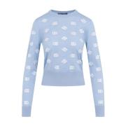 Logo Pullover Sweater Dolce & Gabbana , Blue , Dames