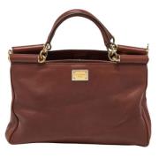 Pre-owned Leather totes Dolce & Gabbana Pre-owned , Brown , Dames