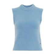 Blauwe Gebreide Trui Aw24 Handwas Ottod'Ame , Blue , Dames