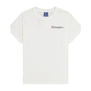 Korte Mouw T-shirt Champion , White , Dames