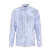 Linnen Gingham Overhemd Tommy Hilfiger , Blue , Heren