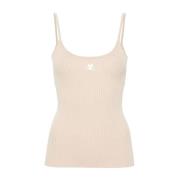 Ribgebreide Spaghettitop Courrèges , Beige , Dames