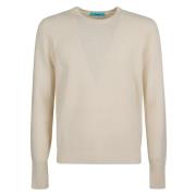 Beige Lambswool Crew Neck Sweater Drumohr , Beige , Heren