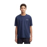 Dragon D Relaxed Tee Denham The Jeanmaker , Blue , Heren