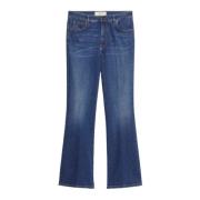 Slim Flare Cropped Denim Jeans Max Mara Weekend , Blue , Dames