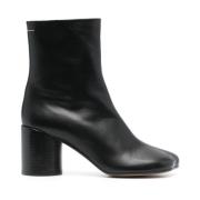 Zwarte Leren Enkellaarzen MM6 Maison Margiela , Black , Dames