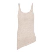 Alpaca Merino Zijde Top Asymmetrisch Cortana , Beige , Dames