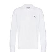 Witte Polo Shirt met Krokodil Logo Lacoste , White , Heren