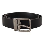 Zwarte leren riem met metalen gesp Dolce & Gabbana , Black , Heren