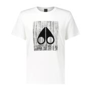 Grafische Print Katoenen T-Shirt Moose Knuckles , White , Heren