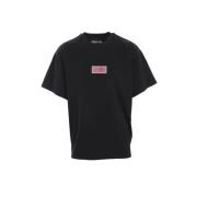 Zwart Katoenen Jersey Logo T-shirt MM6 Maison Margiela , Black , Heren