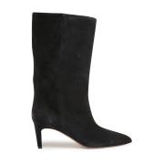 Zwarte Leren Laarzen Paris Texas , Black , Dames