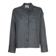 Geruite Flanellen Shirt Susanna Stijl Vicario Cinque , Gray , Dames