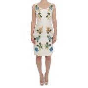 Witte Bloemen Brokaat Sheath Jurk Dolce & Gabbana , White , Dames