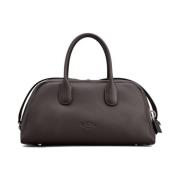 Bruin Leren Schoudertas met Hangslot Tod's , Brown , Dames