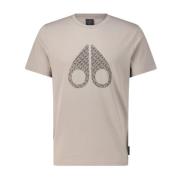 Katoenen T-shirt met Logoprint Moose Knuckles , Beige , Heren