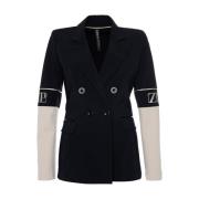 Stijlvolle Zwarte Blazer met Rits Zip73 , Black , Dames