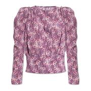 ‘Zarga’ zijden top Isabel Marant , Purple , Dames