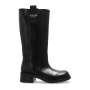 Leren laarzen Moschino , Black , Dames