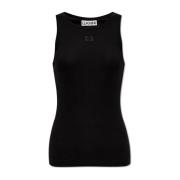 Logo-geborduurd top Ganni , Black , Dames