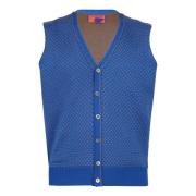 Lichtblauwe Lelie Wollen Vest Gallo , Multicolor , Heren