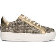 Beige Lage Top Sneakers met Strass Kurt Geiger , Multicolor , Dames