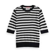 Korte Mouw Crew Neck Pullover Scotch & Soda , Black , Dames