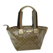 Pre-owned Canvas totes Gucci Vintage , Green , Dames