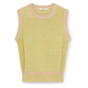 Stijlvolle Unity Sweater Vest Lime Beige Wales Bonner , Yellow , Dames