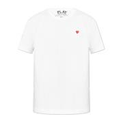 T-shirt met logo patch Comme des Garçons Play , White , Heren