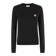 Fox Head Patch Sweatshirt Maison Kitsuné , Black , Dames