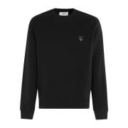 Vos Hoofd Patch Sweatshirt Maison Kitsuné , Black , Heren