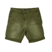 Groene Katoenen Shorts Slim Fit BomBoogie , Green , Heren