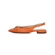 Beige Slingbacks met puntige neus Notre-v , Orange , Dames