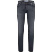 Indigo Blue Slim Fit Denim Jeans Jacob Cohën , Black , Heren