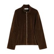 Bruine Gestreepte Rits Sweater Our Legacy , Brown , Heren