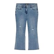 Gescheurde Kick-Flare Blauwe Jeans Fiorella Rubino , Blue , Dames