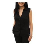 Mouwloze Blouse Alessia Santi , Black , Dames