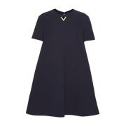 Blauwe VGold Detail Cut-Out Jurk Valentino , Blue , Dames