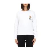 Sweatshirt met ronde hals Moschino , White , Dames