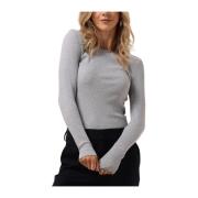 Grijze Longsleeve Crew Neck Tee Selected Femme , Gray , Dames