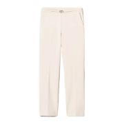 Crème Milano Broek met Metalen T Twinset , Beige , Dames