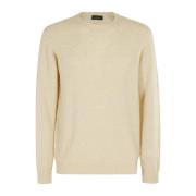 Baby Camel Wool Sweater Roberto Collina , Beige , Heren