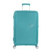 Heldere Blauwe Uitbreidbare Trolley (4 Wielen) American Tourister , Bl...