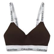 Synthetische Stof Licht Gevoerde Bralette Calvin Klein , Brown , Dames