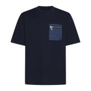 Donkerblauw Crew Neck T-shirt Fendi , Blue , Heren